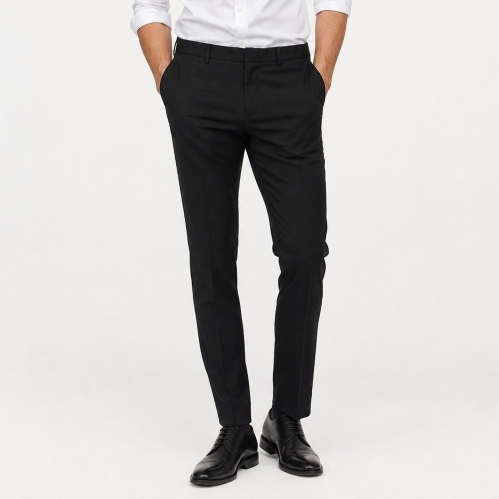 HM Mens Slim Fit Dress Pants Black Trousers 30R New With Tags